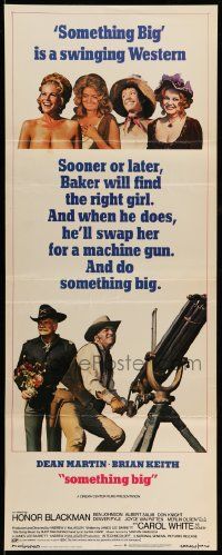 7k818 SOMETHING BIG insert '71 cool image of Dean Martin w/giant gatling gun, Brian Keith