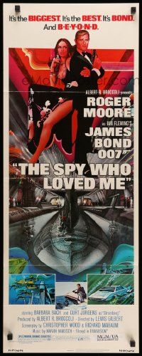 7k822 SPY WHO LOVED ME insert '77 great art of Roger Moore as James Bond 007 by Bob Peak!