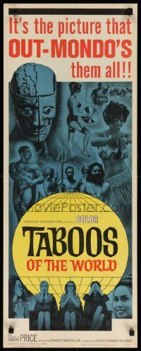 7k838 TABOOS OF THE WORLD insert '65 I Tabu, AIP, it's the picture that OUT-MONDO's them all!