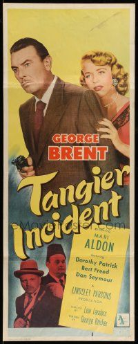 7k841 TANGIER INCIDENT insert '53 George Brent, Mari Aldon & Dorothy Patrick in Africa, film noir!