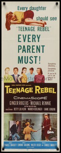 7k845 TEENAGE REBEL insert '56 Rennie sends daughter to mom Ginger Rogers so he can have fun!
