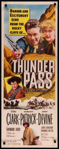 7k863 THUNDER PASS insert '54 Dane Clark, Dorothy Patrick, one man defies the Kiowa & Comanche!