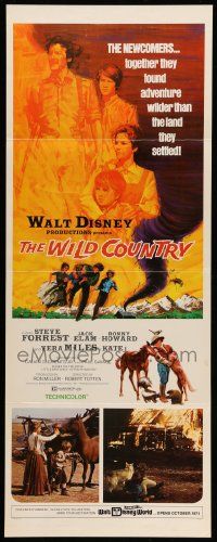 7k959 WILD COUNTRY insert '71 Disney, artwork of Vera Miles, Ron Howard and brother Clint Howard!