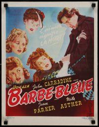 7m017 BARBE-BLEUE Belgian 1946 art of John Carradine & his female victims, directed by Edgar Ulmer!