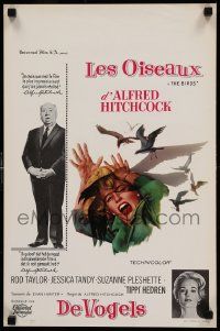 7m027 BIRDS Belgian '63 Alfred Hitchcock shown, Tippi Hedren, classic intense attack artwork!