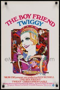 7m039 BOY FRIEND Belgian '71 cool art of sexy Twiggy by Dick Ellescas, directed by Ken Russell!