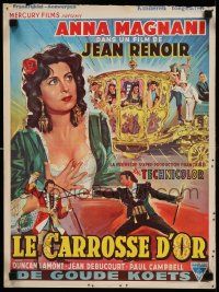 7m108 GOLDEN COACH Belgian '52 Jean Renoir's Le carrosse d'or, different art of Anna Magnani!