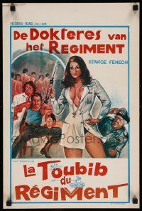 7m157 LADY MEDIC Belgian '76 wacky artwork of super sexy Edwige Fenech, Italian comedy!