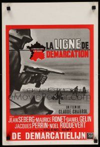 7m170 LINE OF DEMARCATION Belgian '66 Claude Chabrol, cool art of WWII battlefield!