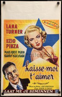 7m198 MR. IMPERIUM Belgian '51 different art of super sexy Lana Turner & singer Ezio Pinza!