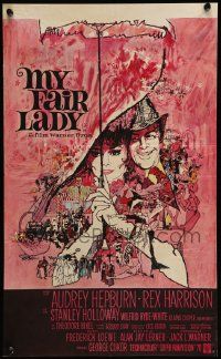 7m199 MY FAIR LADY Belgian '64 different art of Audrey Hepburn & Rex Harrison d'apres Bob Peak!