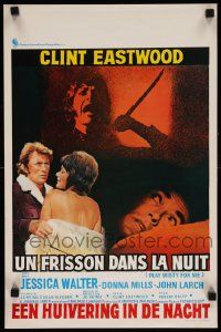 7m225 PLAY MISTY FOR ME Belgian '71 classic Clint Eastwood, image of Jessica Walter with knife!