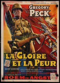 7m227 PORK CHOP HILL Belgian '59 Milestone, different art of Korean War soldier Gregory Peck!