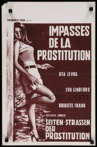 7m241 SEITENSTRASSE DER PROSTITUTION Belgian '67 completely different sexy artwork of prostitute!