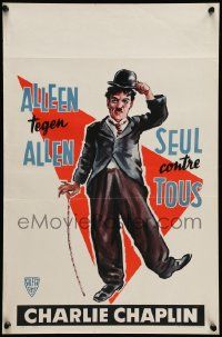 7m242 SEUL CONTRE TOUS Belgian '60s completely different artwork of Charlie Chaplin as The Tramp!