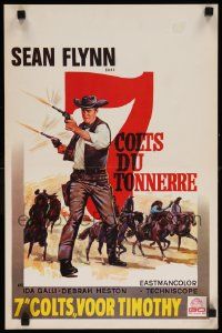 7m243 SEVEN MAGNIFICENT GUNS Belgian '66 Sean Flynn, different spaghetti western art!
