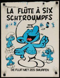 7m247 SMURFS & THE MAGIC FLUTE Belgian '83 cartoon, great different art of the little blue guys!