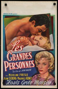 7m271 TIME OUT FOR LOVE Belgian '62 completely different art of Jean Seberg & Micheline Presle!