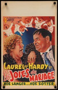 7m276 TWICE TWO Belgian R50s wacky different art of Stan Laurel & Oliver Hardy, Hal Roach!