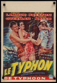 7m277 TYPHOON Belgian '40s really cool artwork of Dorothy Lamour & Robert Preston!