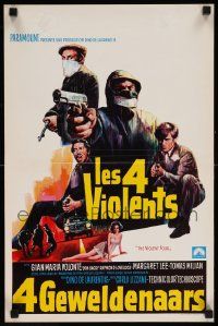 7m283 VIOLENT FOUR Belgian '68 Gian Maria Volonte, Italian bank robbery, all in a day's work!