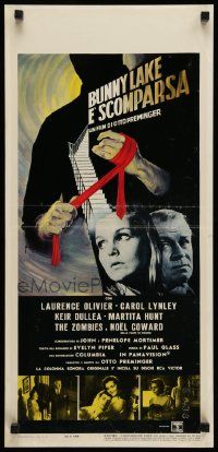 7m385 BUNNY LAKE IS MISSING Italian locandina '66 directed by Otto Preminger, art by Kerfyser!