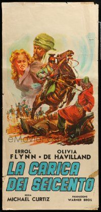 7m402 CHARGE OF THE LIGHT BRIGADE Italian locandina '50s Errol Flynn, Olivia De Havilland by Fiora