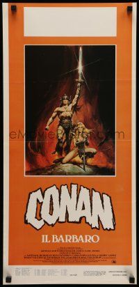 7m418 CONAN THE BARBARIAN Italian locandina '82 Arnold Schwarzenegger & Bergman by Casaro!