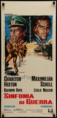 7m424 COUNTERPOINT Italian locandina '68 Charlton Heston, Maximilian Schell, different art by Avelli