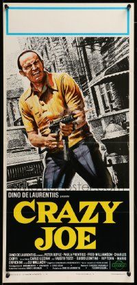 7m428 CRAZY JOE Italian locandina '74 Mafia biography, Peter Boyle with machine gun, different!