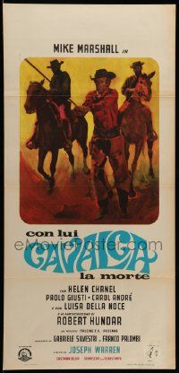 7m441 DEATH RIDES ALONG Italian locandina '67 Giuseppe Vari's Con lui cavalca la morte, different!