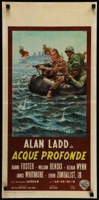 7m442 DEEP SIX Italian locandina '58 different art of World War II soldiers Alan Ladd & Bendix!