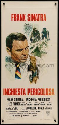 7m446 DETECTIVE Italian locandina R74 different Casaro art of cop Frank Sinatra, murder victim!