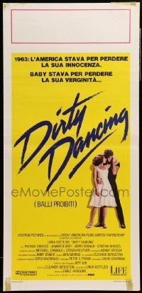 7m453 DIRTY DANCING Italian locandina '87 great image of Patrick Swayze & Jennifer Grey dancing!