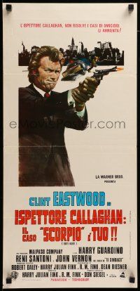 7m455 DIRTY HARRY Italian locandina '72 Franco art of Clint Eastwood pointing gun, Siegel classic!