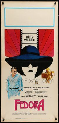 7m495 FEDORA Italian locandina '79 Billy Wilder directed, Holden, different art of Marthe Keller!