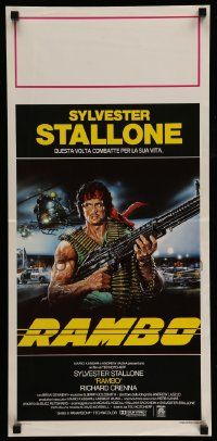 7m505 FIRST BLOOD Italian locandina '82 artwork of Sylvester Stallone as John Rambo by Casaro!