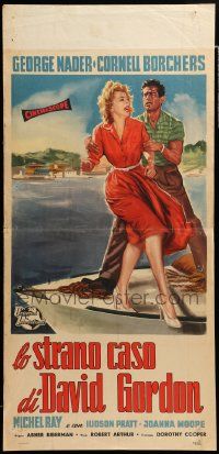 7m513 FLOOD TIDE Italian locandina '58 their love lived in fear of a boy with a twisted hate!