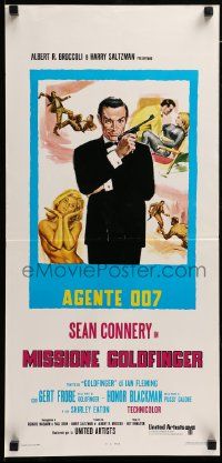 7m541 GOLDFINGER Italian locandina R70s different art of Sean Connery as James Bond 007!