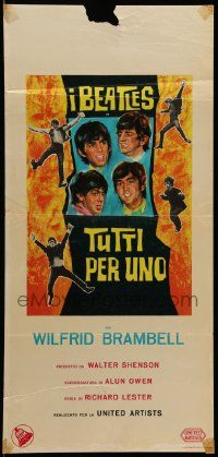 7m558 HARD DAY'S NIGHT Italian locandina '64 great image of The Beatles in their 1st film, rare!