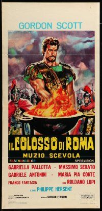 7m565 HERO OF ROME Italian locandina '64 different art of gladiator Gordon Scott by Renato Casaro!
