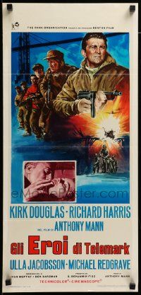 7m567 HEROES OF TELEMARK Italian locandina '66 Kirk Douglas & Richard Harris stop Nazis, different