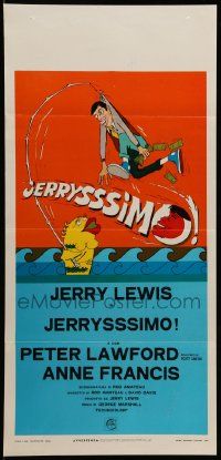 7m572 HOOK, LINE & SINKER Italian locandina '69 completely different artwork of Jerry Lewis!