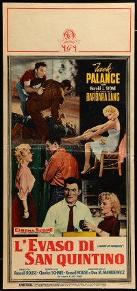 7m579 HOUSE OF NUMBERS Italian locandina '57 two Jack Palances, sexy Barbara Lang!