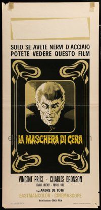7m580 HOUSE OF WAX Italian locandina R70 completely different art of monster by Mario Piovano!