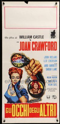 7m585 I SAW WHAT YOU DID Italian locandina '65 Joan Crawford, William Castle, completely different
