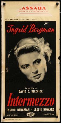 7m598 INTERMEZZO Italian locandina R58 beautiful Ingrid Bergman is in love with Leslie Howard!