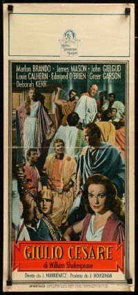 7m627 JULIUS CAESAR Italian locandina R1960s Brando, James Mason & Greer Garson, Shakespeare