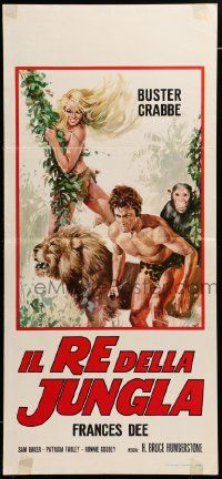7m639 KING OF THE JUNGLE Italian locandina R70s different Mos art of Buster Crabbe & Frances Dee!