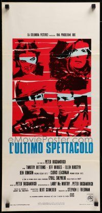 7m656 LAST PICTURE SHOW Italian locandina '72 Peter Bogdanovich, Jeff Bridges, cool art of cast!